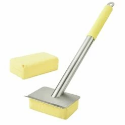 Grill Brush Bristle Free Grill Cleaner Brush With Scraper No Wire Brush Bristle Free Safe Grill Brush For Outdoor Grill BBQ Scraper For Grill Brush Safe Grill Sponge Wire Free Grill Steam Brush