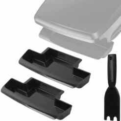 (2-Pack) Replacement Drip Tray Pans For 4-Serving Classic Plate Grill And Panini Press - Replaces Part Number GR340-01 - Includes 1 Multipurpose Grill Scraper - Dishwasher-Safe