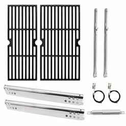 Adviace Grill Replacement Parts For Charbroil Performance 2 Burner 463673519, 463625217, 463625219, G470-0002-W1, G470-0003-W1, Cast Iron Grill Grates, Heat Plates, Burners, Crossover Tubes, Igniters.