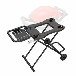 Tabletop Grill Stand With Side Shelf For Weber Q1000, Q2000,Series Portable Grill,Outdoor,Backyard,Camping Stainless Steel Foldable Grill Cart For Blackstone Tabletop 17/22 In Griddle,Black