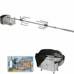 Weber 7659 Rotisserie Spirit/Spirit II/Genesis Grills Bundle With Cuisinart 3D City Collection Rome Cutting Board + Grill Cover Barbecue Waterproof Outdoor Protection