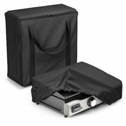 SHINESTAR Griddle Cover And Carry Bag For Blackstone 17 Inch Tabletop Griddle Without Hood, Portable Griddle Carry Bag For Travel, Heavy Duty 600D Waterproof Polyester, 2-Piece