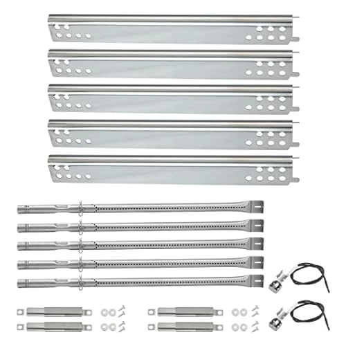 YIHAM KZ924 Grill Replacement Parts For Charbroil Performance 5 Burner 463347518 463347519 463275517 463243518 463243519, 6 Burner 463373019 463244819 Heat Shield+Burner Tube+Carry Over+Igniter Wire