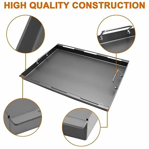 Upgrade Griddle Inserts And Grate For Weber Genesis II 400 Series Gas Grills, Flat Top Griddle Kit For Weber Genesis II E-410 S-410 E-435 S-440 And More, Replace For Weber 6789 Full-Size Griddle - Image 5