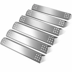 MONIBAQ Flame Tamers Heat Plates For Nexgrill 720-0896 720-0896B 720-0783E 720-0830H 720-0882A 720-0888N, Stainless Steel Heat Shields Replacement Parts For Nexgrill Deluxe 6 Burner Grill- 6 Packs