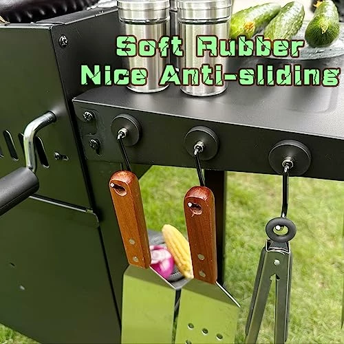 UNUSFIRE Magnetic Hooks,4Pack Heavy Duty Magnetic Hooks For Hanging Utensils,Anti-Scratch Strong Magnetic Grill Hooks With Magnet Rubber Coated For BBQ Tools Fridge Kitchen Cruising - Image 3