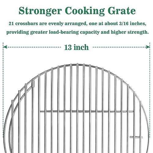 Stainless Steel Cooking Grate For Small And MiniMax Big Green Egg Accessories 13 Inches Cooking Grid Grate Replacement For Most 13-In Barbecue Ceramic Grill And Smoker,Work Grate On Kamado Joe Jr - Image 7