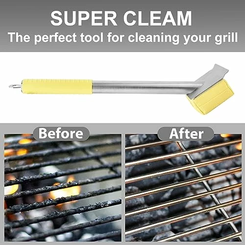 Grill Brush Bristle Free Grill Cleaner Brush With Scraper No Wire Brush Bristle Free Safe Grill Brush For Outdoor Grill BBQ Scraper For Grill Brush Safe Grill Sponge Wire Free Grill Steam Brush - Image 5