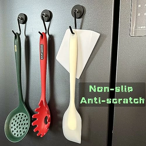 UNUSFIRE Magnetic Hooks,4Pack Heavy Duty Magnetic Hooks For Hanging Utensils,Anti-Scratch Strong Magnetic Grill Hooks With Magnet Rubber Coated For BBQ Tools Fridge Kitchen Cruising - Image 5