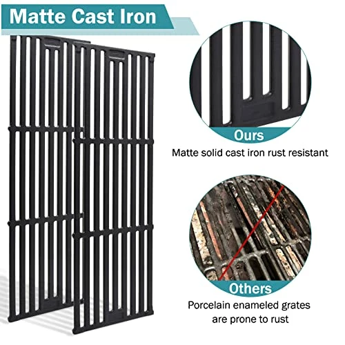 Criditpid Grill Grates Replacement For Char Griller 5050, 5650, 2121, 3001, 5072, 2123, 3072, 2828, 3030, 4000, King Griller 3008 5252, 19 3/4" Cast Iron Cooking Grid For Chargriller Duo 5050 Parts - Image 5