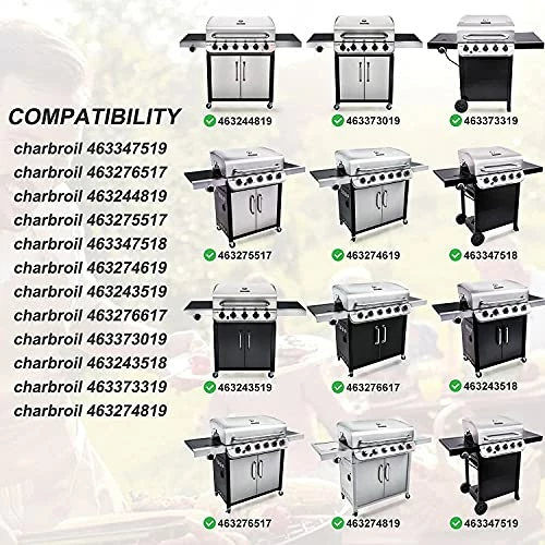 YIHAM KZ924 Grill Replacement Parts For Charbroil Performance 5 Burner 463347518 463347519 463275517 463243518 463243519, 6 Burner 463373019 463244819 Heat Shield+Burner Tube+Carry Over+Igniter Wire - Image 2