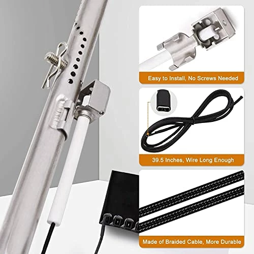 Adviace Grill Replacement Parts For Charbroil Performance 2 Burner 463673519, 463625217, 463625219, G470-0002-W1, G470-0003-W1, Cast Iron Grill Grates, Heat Plates, Burners, Crossover Tubes, Igniters. - Image 7