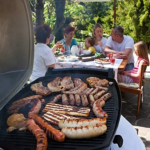 Barbqtime 17 Inch Grill Burner Tube And Cast Iron Cooking Griddle For Weber Q100 Q120 Q1000 Q1200 Baby Q Gas Grill, Stainless Steel Grill Burner Replacement Parts For Weber 41657, 69957, 60040, 6558 - Image 2