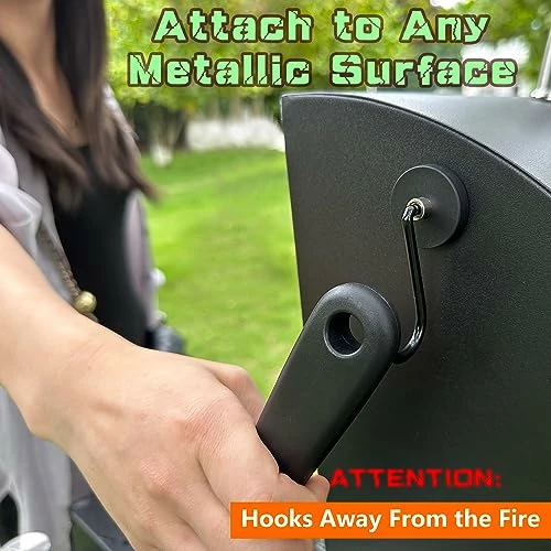 UNUSFIRE Magnetic Hooks,4Pack Heavy Duty Magnetic Hooks For Hanging Utensils,Anti-Scratch Strong Magnetic Grill Hooks With Magnet Rubber Coated For BBQ Tools Fridge Kitchen Cruising - Image 7