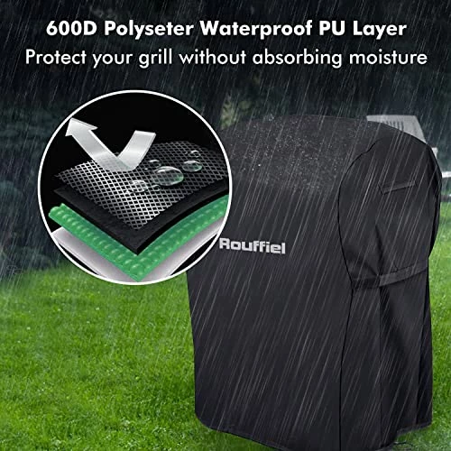 Rouffiel Gas Grill Covers, 30 Inch BBQ Grill Cover 600D Heavy Duty Waterproof, Outdoor Barbecue Cover Non-Fade And Rip Proof Fits Grills Of Weber, Char-Broil - Image 6