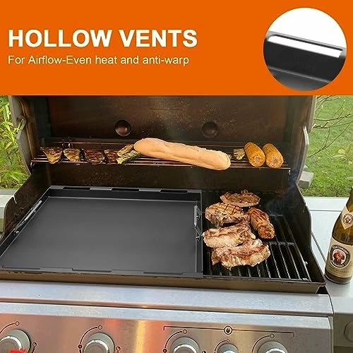 Upgrade Griddle Inserts And Grate For Weber Genesis II 400 Series Gas Grills, Flat Top Griddle Kit For Weber Genesis II E-410 S-410 E-435 S-440 And More, Replace For Weber 6789 Full-Size Griddle - Image 3