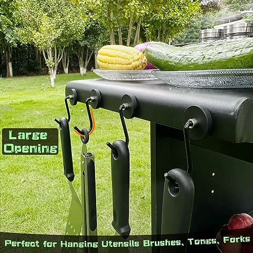 UNUSFIRE Magnetic Hooks,4Pack Heavy Duty Magnetic Hooks For Hanging Utensils,Anti-Scratch Strong Magnetic Grill Hooks With Magnet Rubber Coated For BBQ Tools Fridge Kitchen Cruising - Image 4
